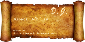 Dubecz Júlia névjegykártya