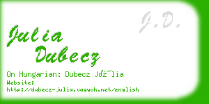 julia dubecz business card